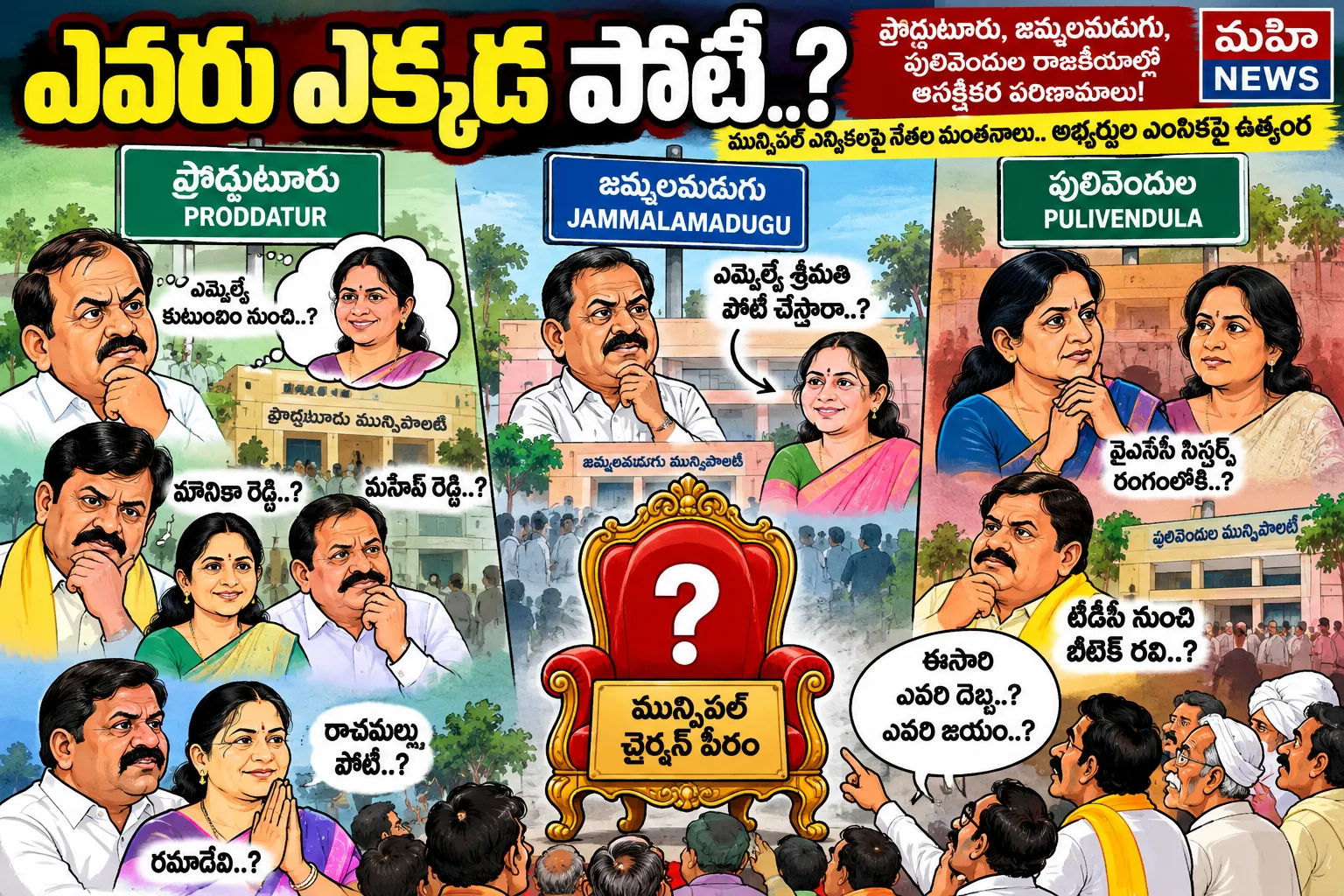 ఎవరు ఎక్కడ పోటీ?